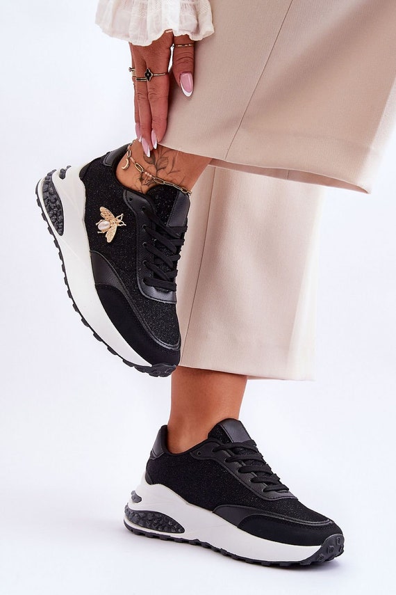 Ladies black shop trainers size 8
