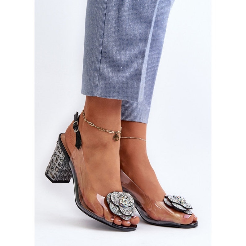 VANGELO Women Sandal ANGEL-10 Heel Party Prom & Wedding Sandal Black