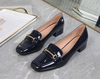 knee length dresses for ladies Women's Retro Slip-on Thick-soled Loafers for Fat Feet, Plus Size Wom   Dresslittly