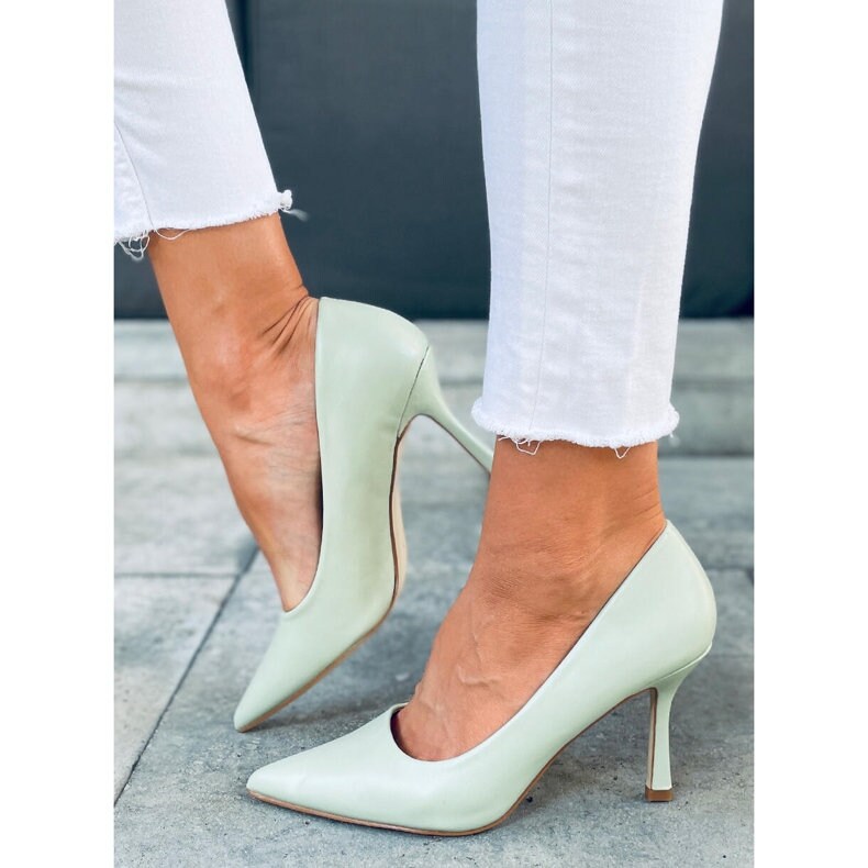 woman-mint-green-high-heels-pumps-ladies-high-heel-size-4-pointed
