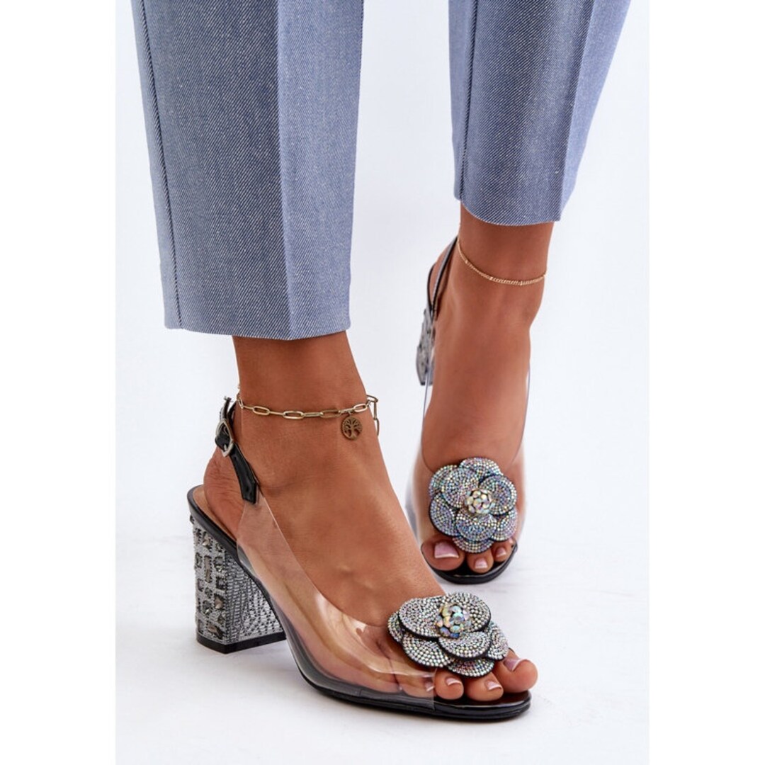 Black Embellished Sandal
