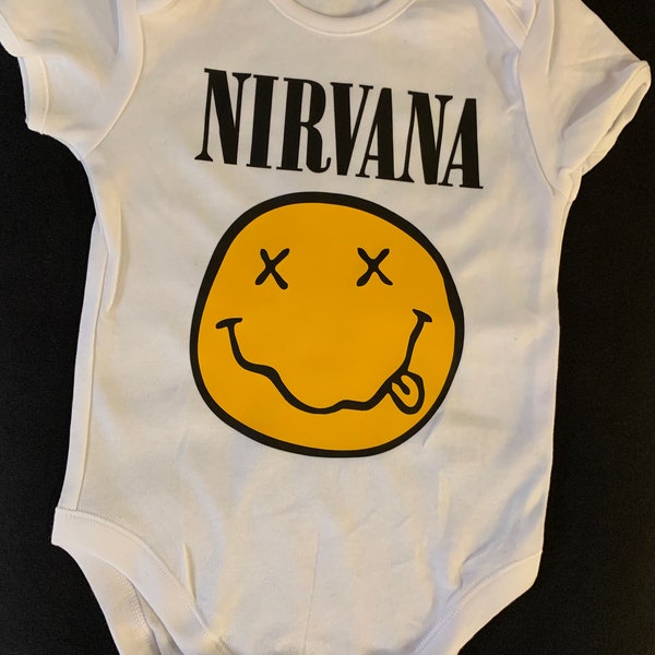 Nirvana grunge printed baby grow