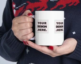 Custom Black Coffee Mug 11 Oz Size, Personalized Custom Picture Text 20oz Size White Ceramic Mug, Customized Large Mug, Jumbo Mug