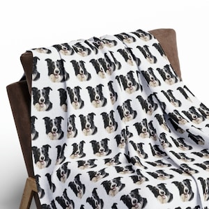 Border Collie Blanket | Arctic Fleece Dog Throw | Dog Mom Gift