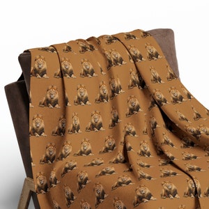 Lion Blanket - Arctic Fleece Animal Throw Blanket - Animal Lover Gift