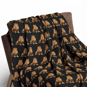 Lion Blanket - Arctic Fleece Animal Throw - Animal Lover Gift