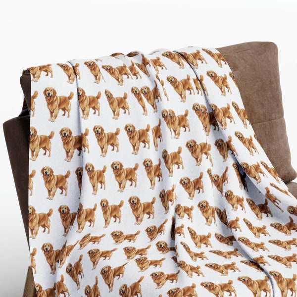 Golden Retriever Blanket | Arctic Fleece Dog Throw | Pet Decor | Dog Mom Gift | Dog Dad Gift | Dog Lover Present | Pet Blanket