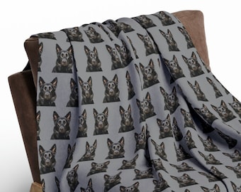 Black German Shepherd Arctic Fleece Blanket