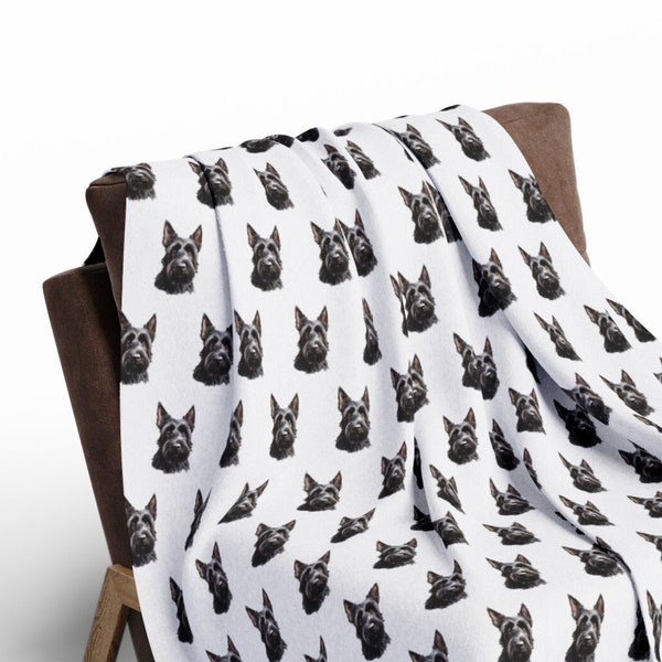 Scottish Terrier Blanket | Dog Arctic Fleece Blanket | Pet Bedroom Decor