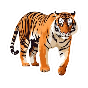 Tijgersticker - dierlijke vinylstickers - laptopsticker - autosticker