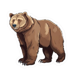 Grizzly Bear Sticker - Kiss-Cut Vinyl Decals
