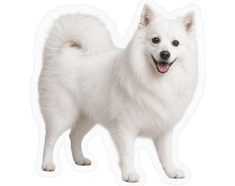 American Eskimo Dog Sticker - Waterproof Vinyl Decal for Laptop, Water Bottle, Car, Phone, Luggage, Window