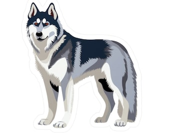 Siberian Husky Sticker - Kiss-Cut Vinyl Decals - Dog Car Decal