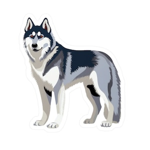 Sticker husky sibérien - décalcomanies en vinyle découpées - sticker chien voiture