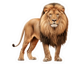 Lion Sticker - Vinyl Animal Decals - Lion Laptop Sticker - Lion Car Decal - Lion Window Decal - Lion Computer Sticker