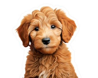 Goldendoodle Sticker - Waterproof Dog Decal for Laptop, Water Bottle, Car, Phone, Luggage, Window