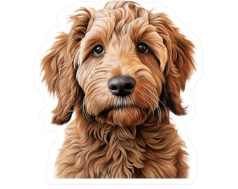 Pegatina Goldendoodle - Vinilo adhesivo de perro - Pegatina para portátil - Pegatina para coche