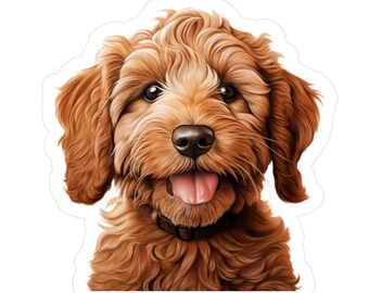 Goldendoodle Sticker - Waterproof Dog Decal for Laptop, Water Bottle, Car, Phone, Luggage, Window