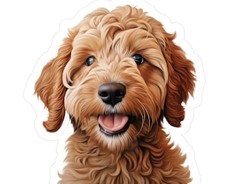 Goldendoodle Sticker - Vinyl Dog Decals - Dog Laptop Sticker - Pet Car Decal