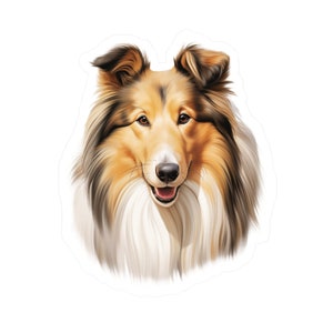 Adesivo Collie ruvido / Decalcomania per auto per cani / Adesivo per laptop per animali domestici / Decalcomania per finestra / Decalcomanie in vinile per cani