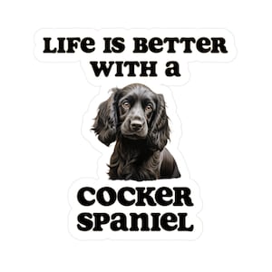 Schwarzer Cocker Spaniel Aufkleber | Hund Laptop Aufkleber | Haustier-Auto-Aufkleber | Vinyl-Hundeaufkleber