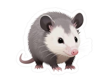 Sticker opossum - vinyl Kiss-Cut dierensticker voor laptops, waterflessen, auto's - cadeau voor natuurliefhebber