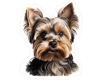 Yorkshire Terrier Sticker | Pet Car Decal | Dog Laptop Sticker | Kiss-Cut Vinyl Animal Decals