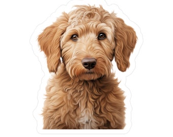 Pegatina Goldendoodle - Vinilo adhesivo para perro - Pegatina para coche de mascota - Pegatina para portátil de perro
