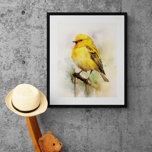Canary Watercolor Wall Decor - Office - Home - Nursery