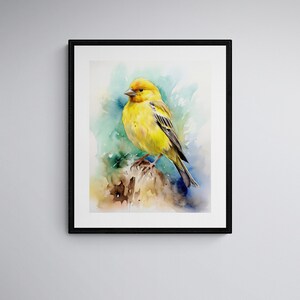 Nursery Decor Canary Watercolor Art Digital Print