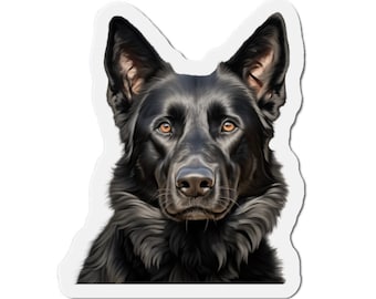 aimant noir de berger allemand | aimant pour réfrigérateur pour animaux de compagnie | Décoration de cuisine pour chien