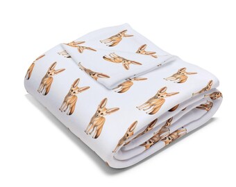 Fennec Fox Blanket - Arctic Fleece Throw - Fox Lover Gift