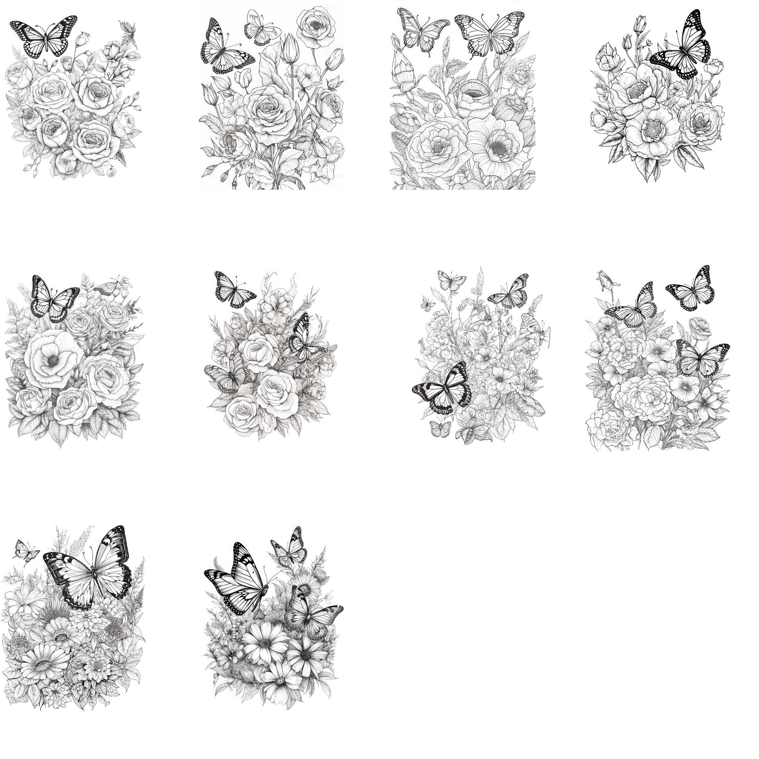 Floral Coloring Pages 10 Printable Pages To Color For Adults Instant floral-coloring-pages-10-printable-pages-to-color-for-adults-instant