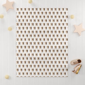 White Golden Retriever Soft Fleece Baby Blanket