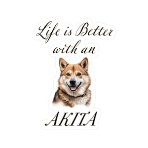 Akita Sticker | Car Decal | Laptop Sticker | Vinyl Dog Decals | Pet Lover Stickers
