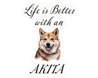 Akita Sticker | Car Decal | Laptop Sticker | Vinyl Dog Decals | Pet Lover Stickers