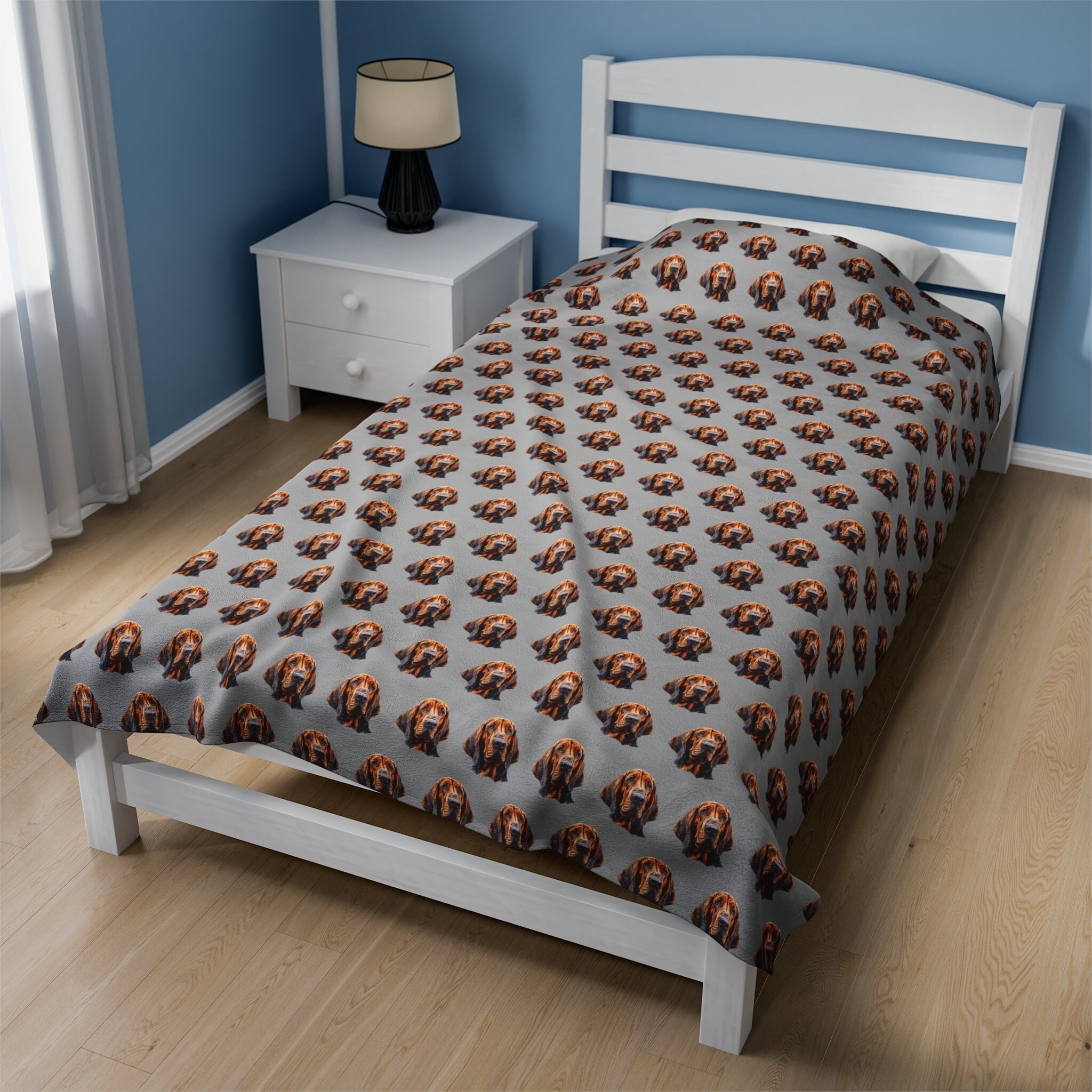 Bloodhound Blanket - Velveteen Plush Throw - Dog Blanket - Dog Mom Gift