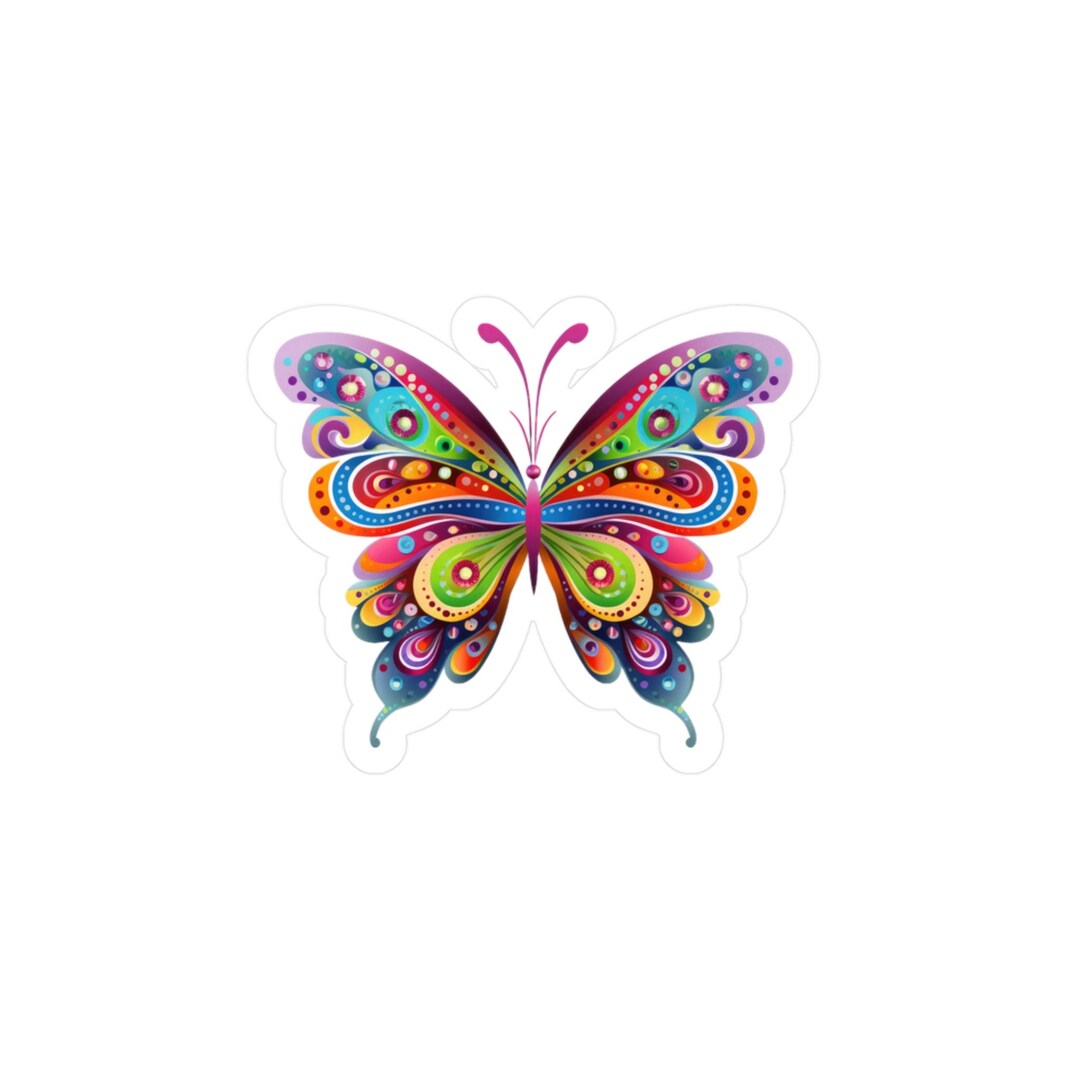 Colorful Butterfly Sticker - Vinyl Decals - Etsy