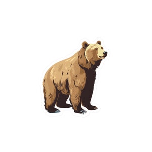 Grizzly Bear Sticker - Vinyl dierenstickers
