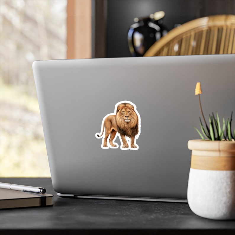 Lion Sticker - Vinyl Animal Decals - Lion Laptop Sticker - Lion Car ...