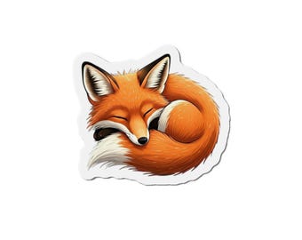 Sleeping Red Fox Magnet - Woodland Animal Gift - Fridge Magnet