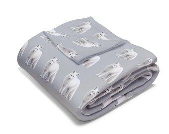 Arctic Fox Blanket - Arctic Fleece Throw - Wildlife Lover Gift