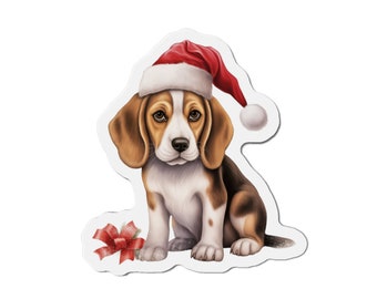 Weihnachts Beagle Magnet - Die Cut