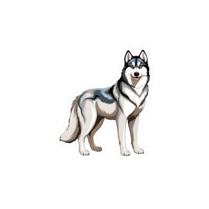 Sticker husky sibérien | en vinyle pour chien | Sticker voiture pour animal de compagnie | Sticker pour ordinateur portable chien | Coupe Kiss