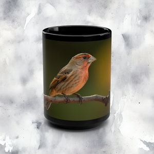Finch Mug, 15oz - Bird Lover Coffee Cup, Songbird Tea Mug, Nature Wildlife Animal Art Decor,  Birdwatcher Gift, Bird Mug