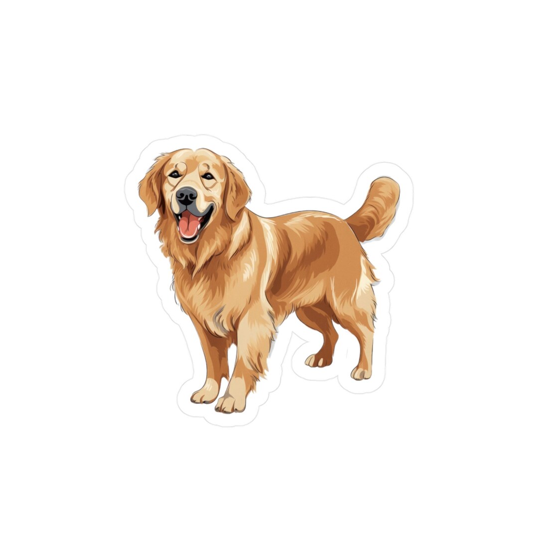 Golden Bc Sticker Golden Retriever Sticker - Dog Vinyl Decals - Etsy