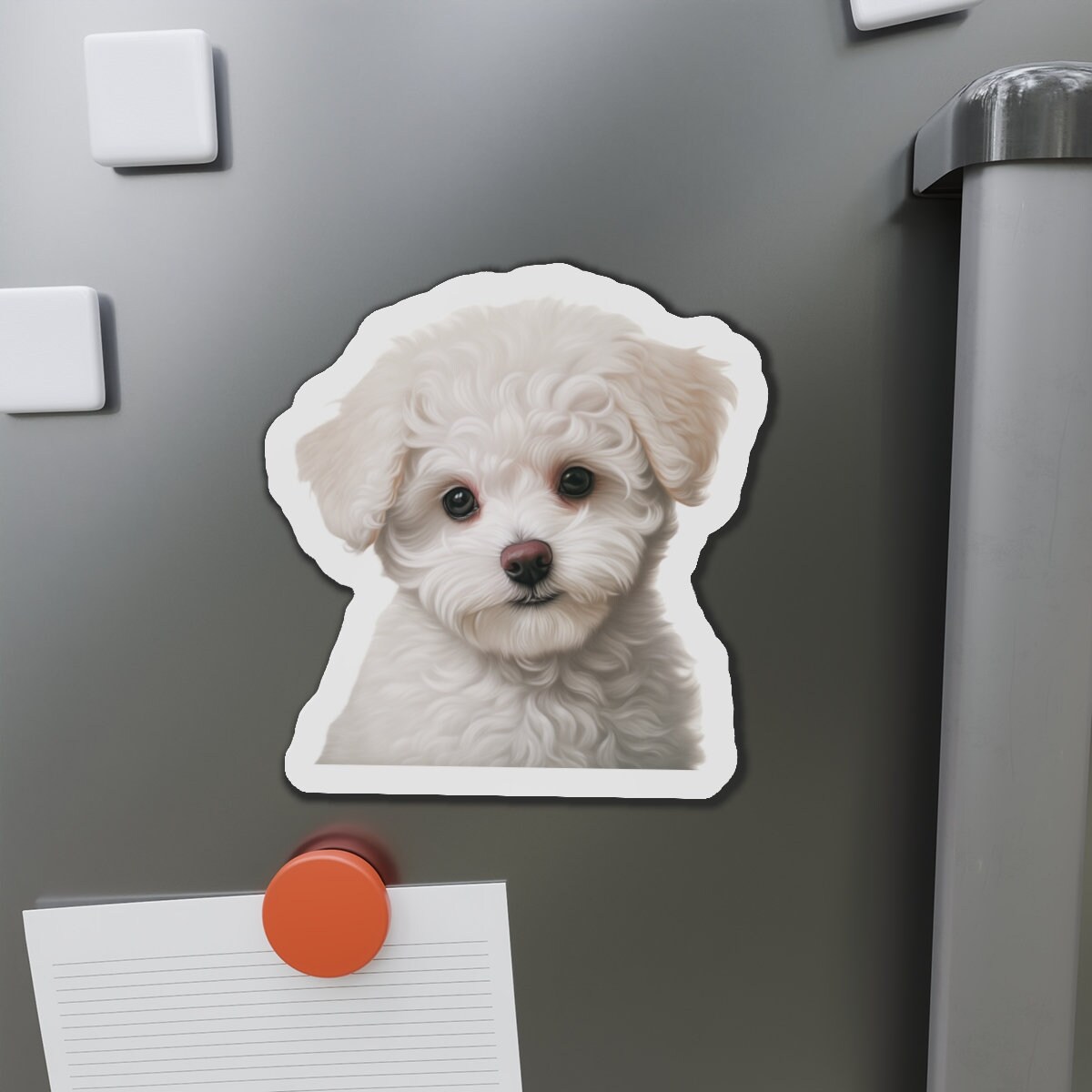 Hundemagnete Lebensecht – Handbemalt, Kunstharz, Für Kühlschrank (Bichon Frise)