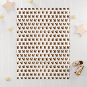Couverture pour bébé en polaire douce Golden Retriever à motif floral | Décoration de chambre de chien | Cadeau baby shower pour animal de compagnie