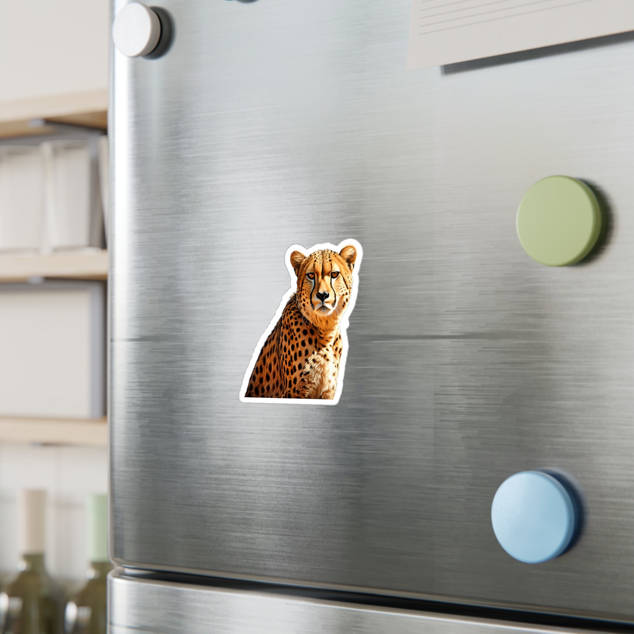 Cheetah Sticker | Weatherproof Vinyl Animal Decal | Laptop Sticker ...