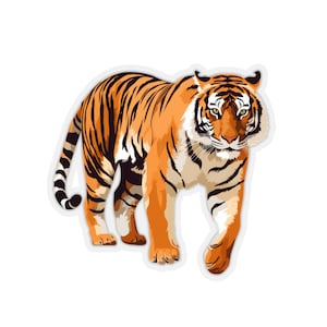Tiger Sticker | Tiger Decal | Animal Laptop Sticker |  Kiss-Cut Vinyl | Indoor Use